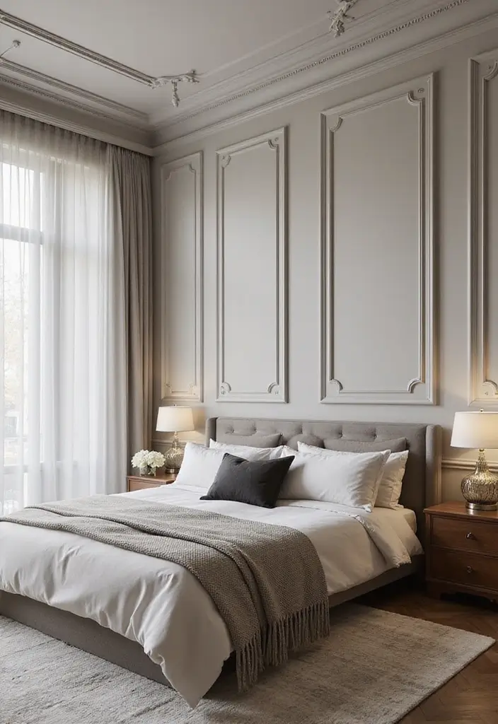 25 Wall Moulding Ideas Bedroom That Add Classic Detail - 19. Geometric Moulding Designs