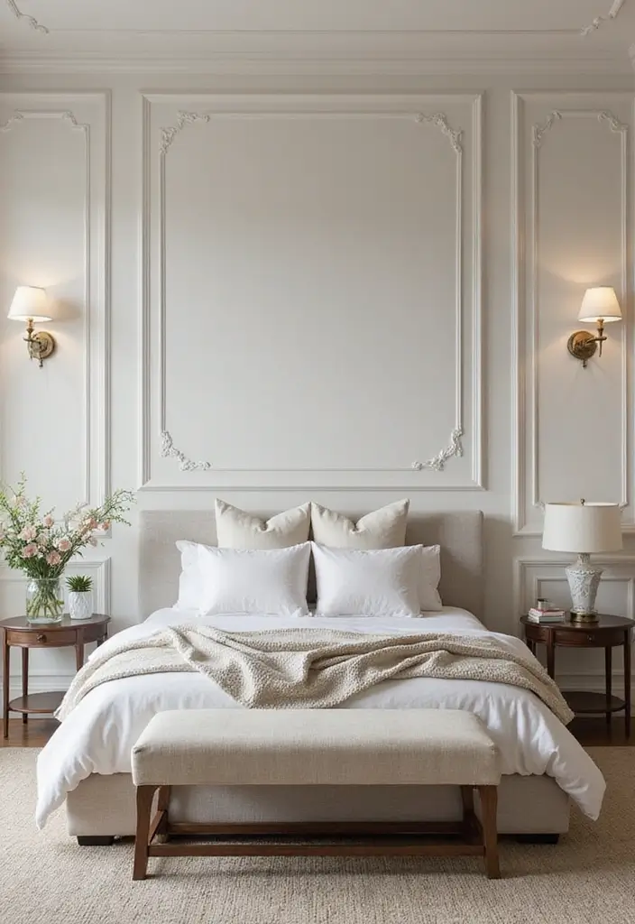 25 Wall Moulding Ideas Bedroom That Add Classic Detail - 21. Moulding Around the Bed