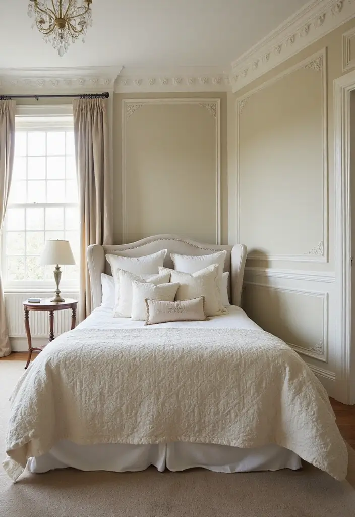 25 Wall Moulding Ideas Bedroom That Add Classic Detail - 3. Intricate Chair Rails