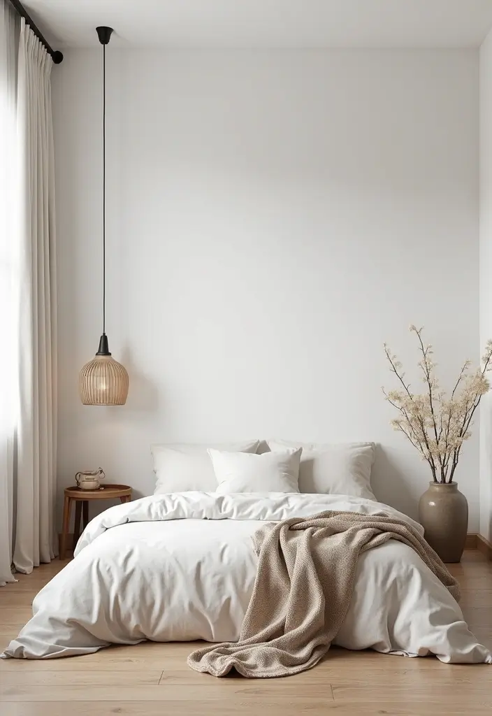 25 White Bed Frame Bedroom Ideas That Feel Clean and Modern - 1. Scandinavian Simplicity
