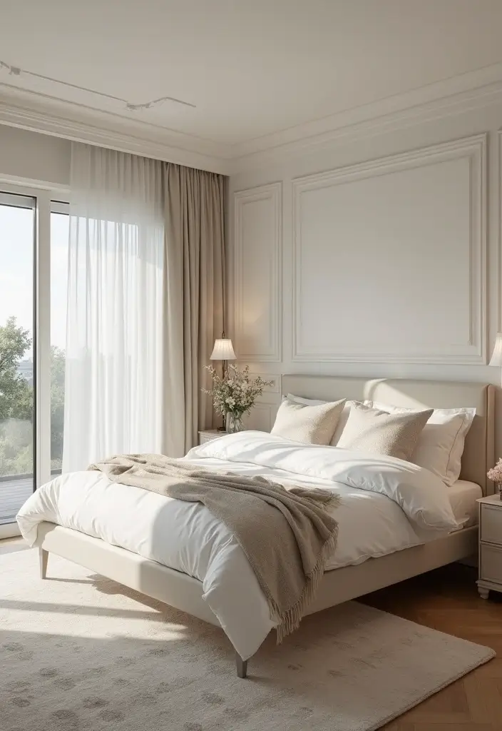 25 White Bed Frame Bedroom Ideas That Feel Clean and Modern - 13. Luxurious Linens