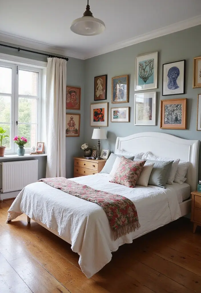 25 White Bed Frame Bedroom Ideas That Feel Clean and Modern - 25. Eclectic Mix