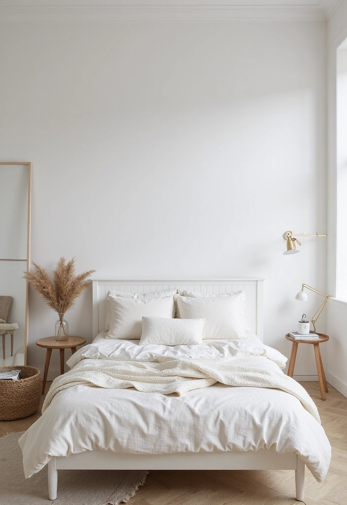 25 White Bed Frame Bedroom Ideas That Feel Clean and Modern - 4. Cozy Minimalism