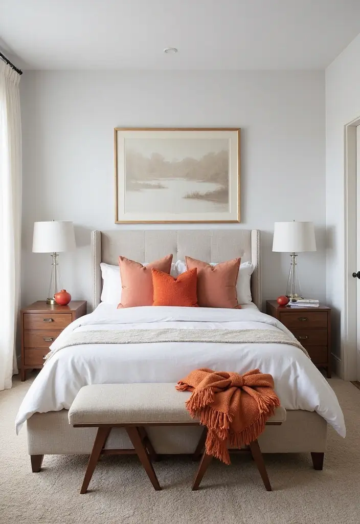 26 Modern Guest Bedroom Ideas That Feel Welcoming & Stylish - 1. Neutral Tones with a Pop of Color