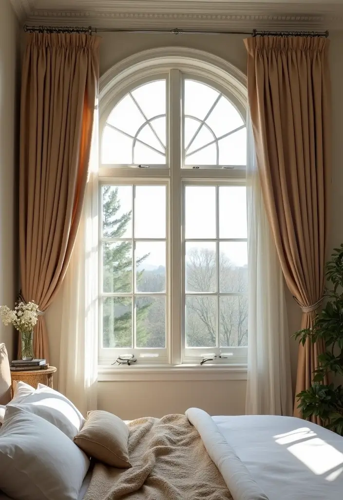 26 Modern Guest Bedroom Ideas That Feel Welcoming & Stylish - 17. Elegant Drapery