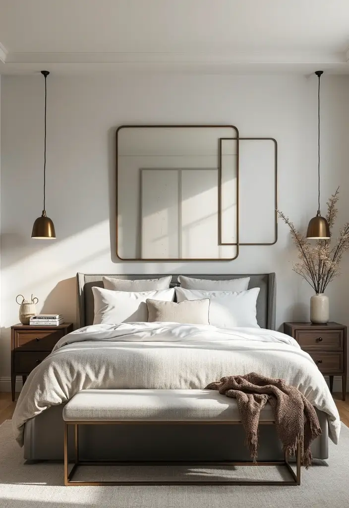 26 Modern Guest Bedroom Ideas That Feel Welcoming & Stylish - 23. Stylish Mirrors
