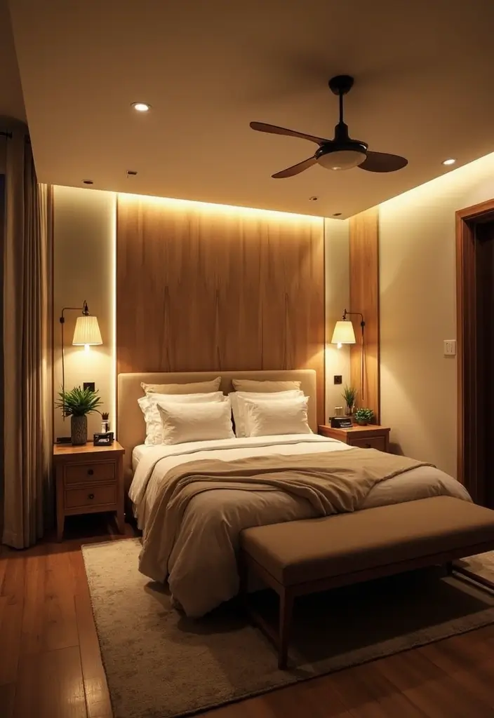 26 Modern Guest Bedroom Ideas That Feel Welcoming & Stylish - 24. Layered Lighting