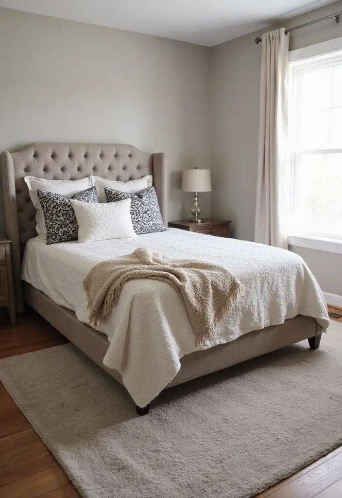 26 Modern Guest Bedroom Ideas That Feel Welcoming & Stylish - 3. Cozy Textiles and Layers