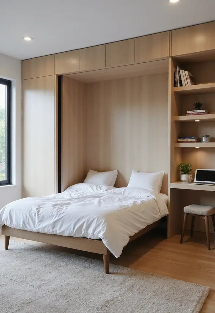 26 Smart 11x11 Bedroom Layout Ideas for Perfect Balance & Flow - 2. Functional Murphy Bed