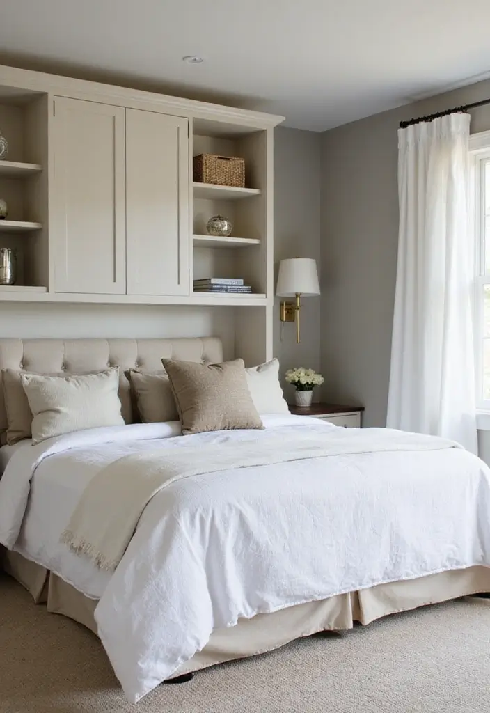 26 Smart 11x11 Bedroom Layout Ideas for Perfect Balance & Flow - 22. Customized Wall Storage