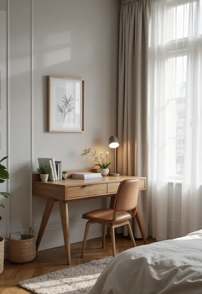 26 Smart 11x11 Bedroom Layout Ideas for Perfect Balance & Flow - 23. Bedroom Workspace