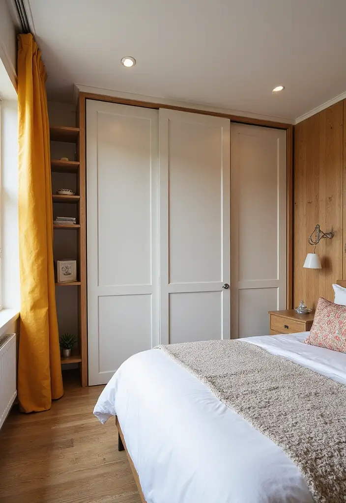 26 Smart 11x11 Bedroom Layout Ideas for Perfect Balance & Flow - 24. Reimagined Closet Doors