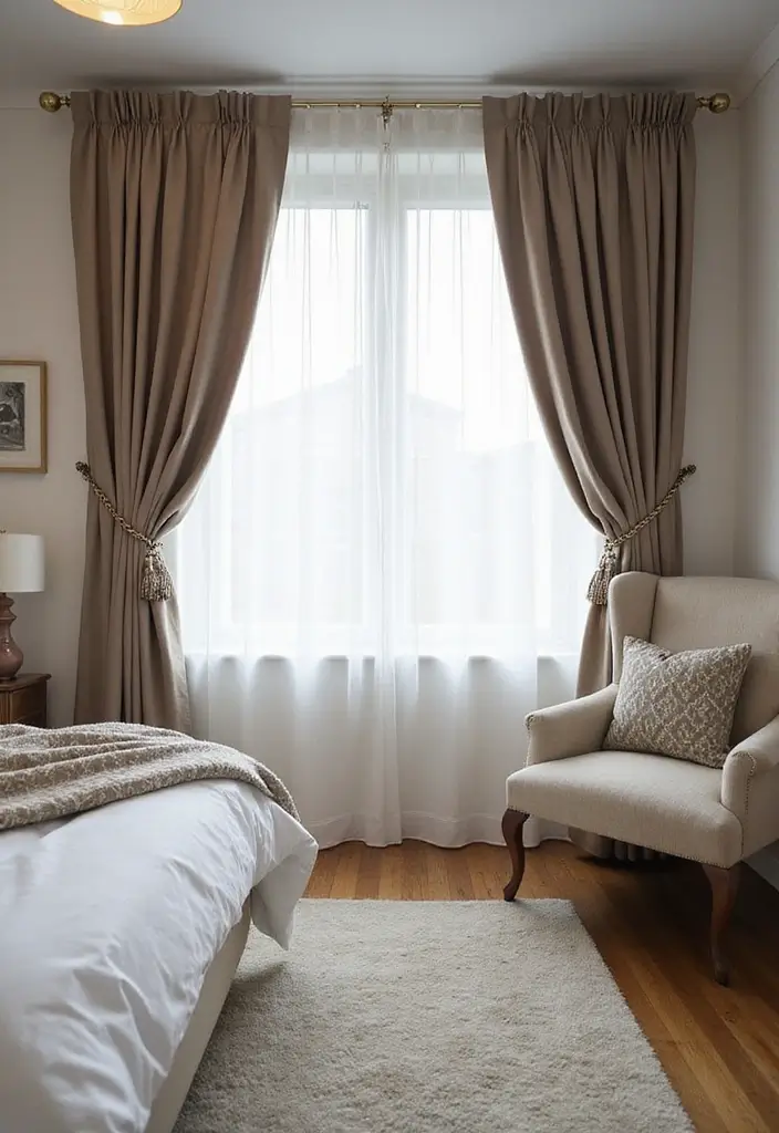 27 Bedroom Curtain Ideas Master Modern That Add Elegance and Privacy - 15. Chic Tie-Backs