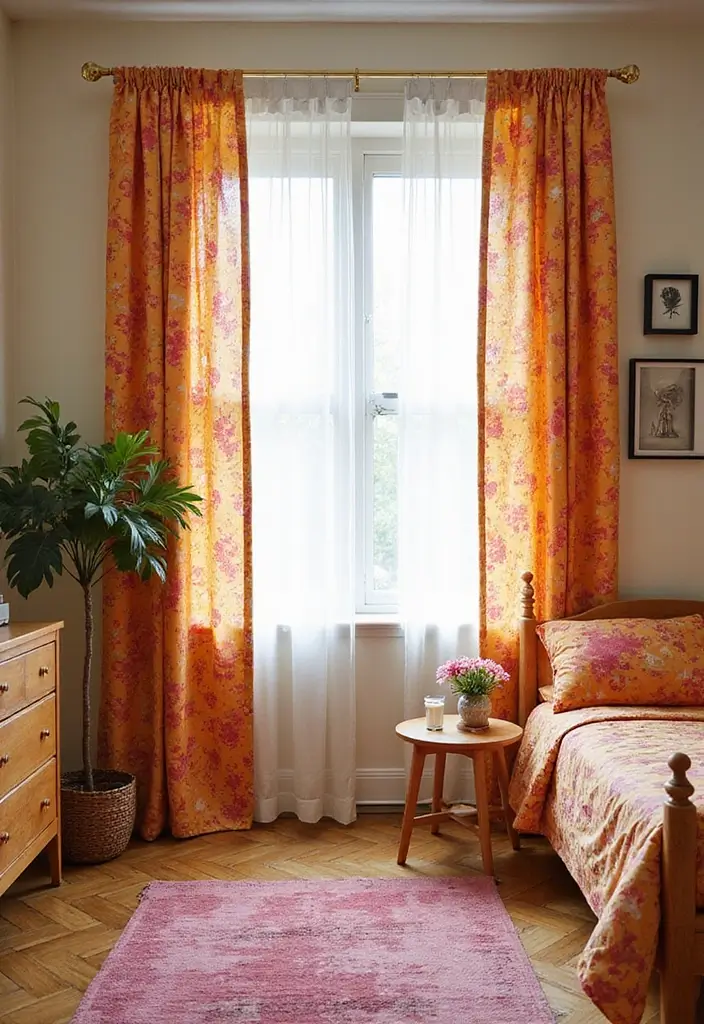27 Bedroom Curtain Ideas Master Modern That Add Elegance and Privacy - 21. Fun Printed Curtains