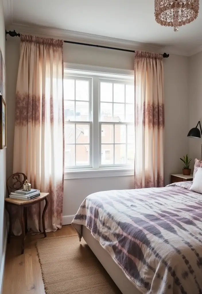 27 Bedroom Curtain Ideas Master Modern That Add Elegance and Privacy - 22. Custom Tie-Dye Designs