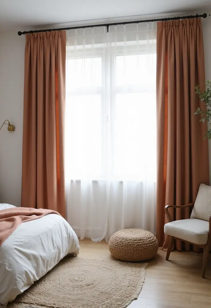 27 Bedroom Curtain Ideas Master Modern That Add Elegance and Privacy - 24. Minimalist Color Accents