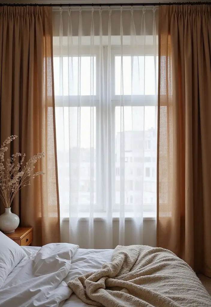 27 Bedroom Curtain Ideas Master Modern That Add Elegance and Privacy - 6. Layered Textures