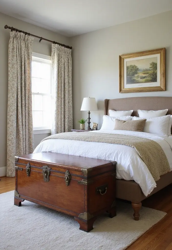 27 Bedroom Ideas for Small Rooms Cozy & Cheap But Aesthetic - 20. Chests and Trunks: Functional Storage