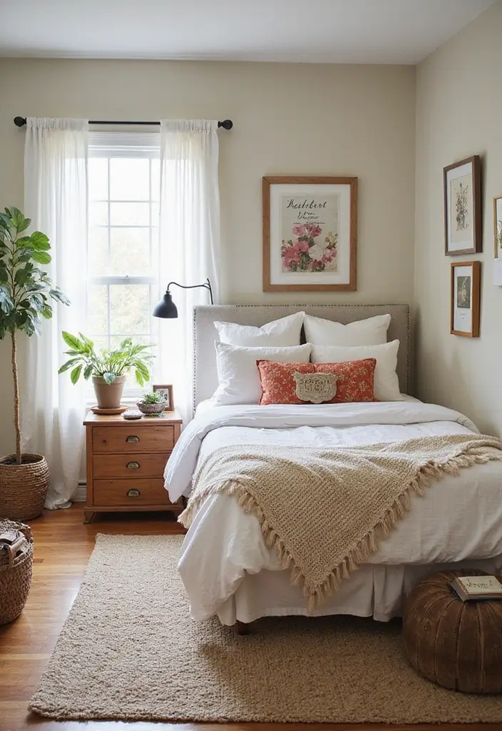 27 Bedroom Ideas for Small Rooms Cozy & Cheap But Aesthetic - 22. Seasonal Decor: Change it Up