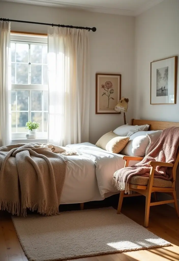 27 Bedroom Ideas for Small Rooms Cozy & Cheap But Aesthetic - 23. Cozy Throws: Textiles with Purpose