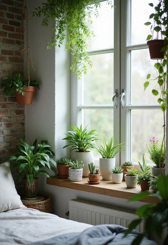 27 Bedroom Ideas for Small Rooms Cozy & Cheap But Aesthetic - 4. Indoor Plants: Fresh and Lively