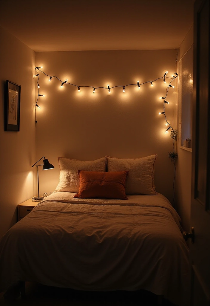 27 Bedroom Ideas for Small Rooms Cozy & Cheap But Aesthetic - 6. Soft Lighting: Create Ambiance