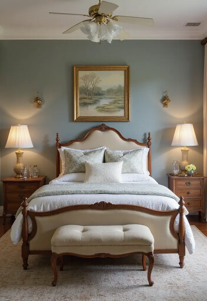 27 Modern Vintage Bedroom Ideas That Feel Retro & Refined - 12. Vintage Bed Frames