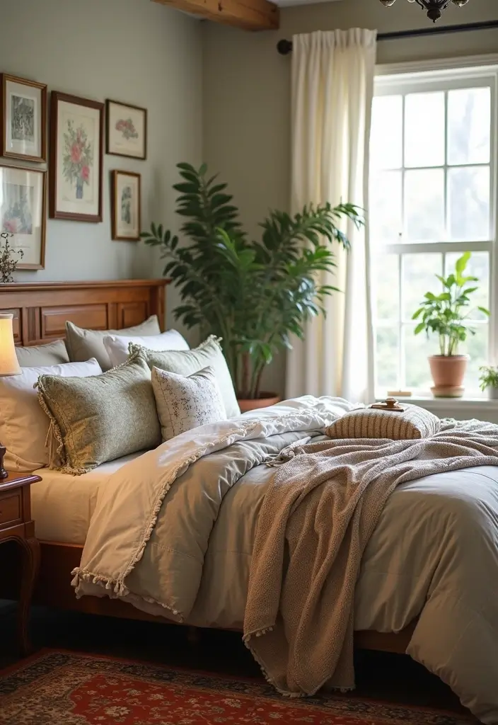 27 Modern Vintage Bedroom Ideas That Feel Retro & Refined - 14. Personalized Bedding