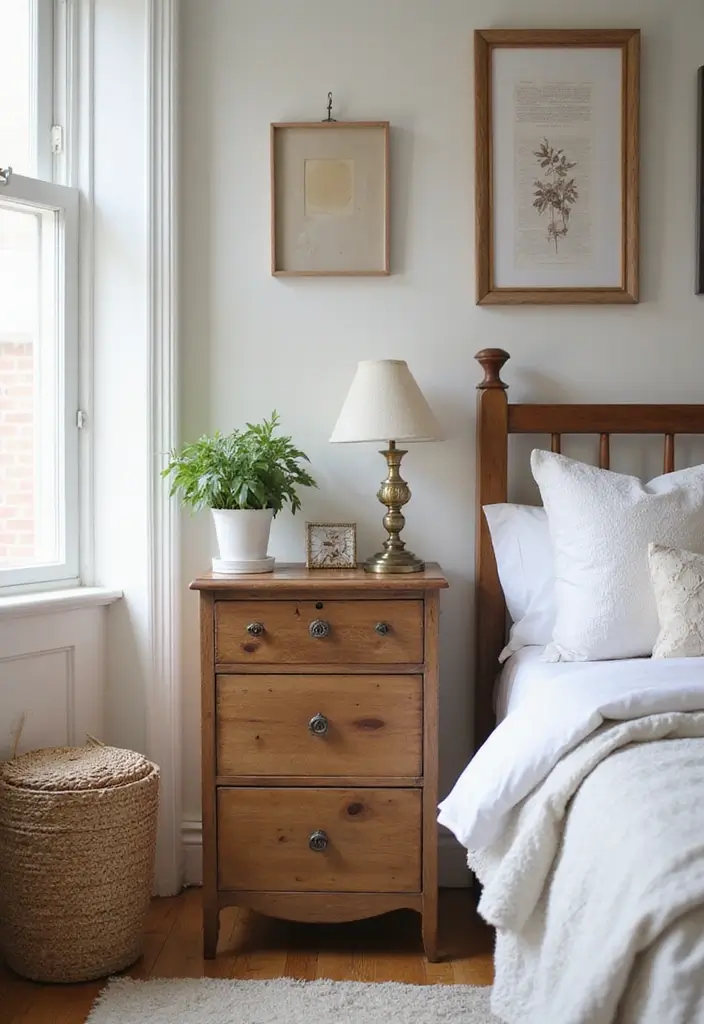 27 Modern Vintage Bedroom Ideas That Feel Retro & Refined - 21. Vintage Bedside Tables