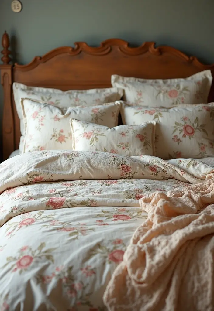 27 Modern Vintage Bedroom Ideas That Feel Retro & Refined - 23. Vintage Inspired Bedding Sets