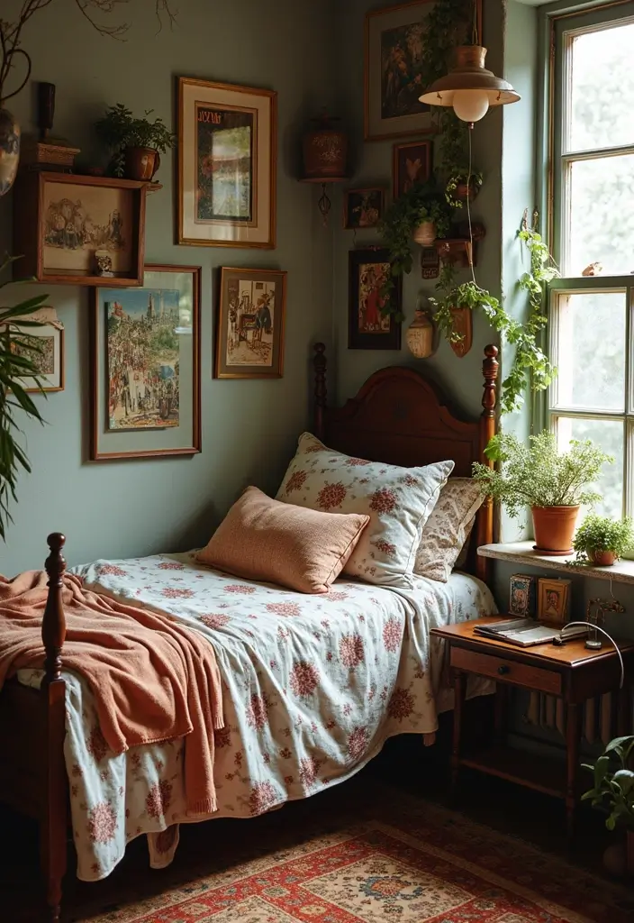 27 Modern Vintage Bedroom Ideas That Feel Retro & Refined - 8. Eclectic Accessories