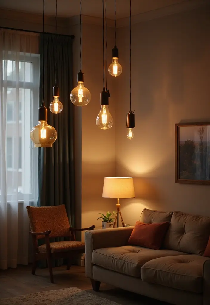 27 One Bedroom Apartment Ideas That Feel Spacious & Modern - 10. Stylish Lighting Fixtures