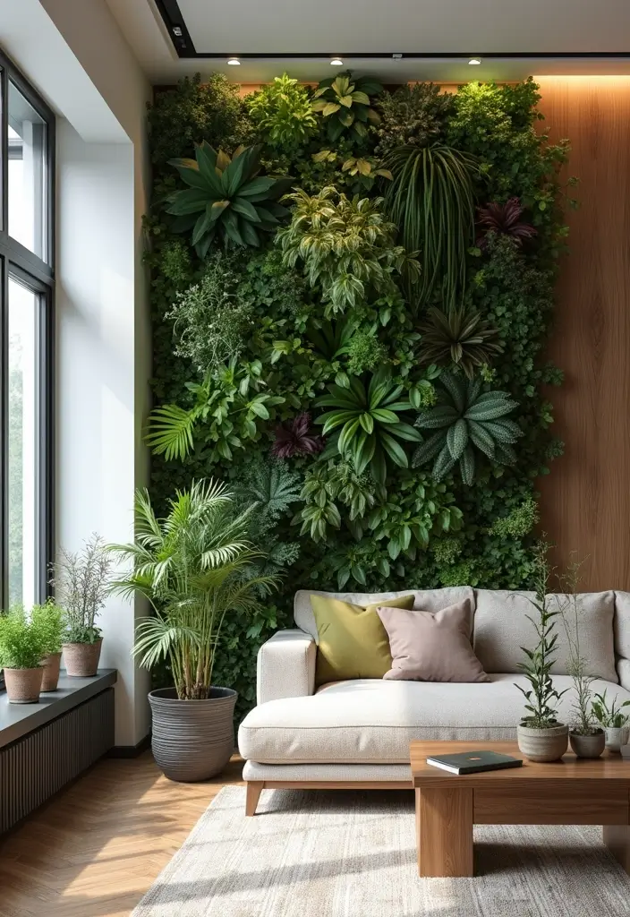 27 One Bedroom Apartment Ideas That Feel Spacious & Modern - 11. Vertical Gardens for Freshness