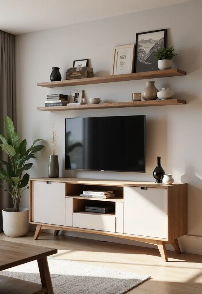 27 One Bedroom Apartment Ideas That Feel Spacious & Modern - 25. Wall-Mounted TV Solutions