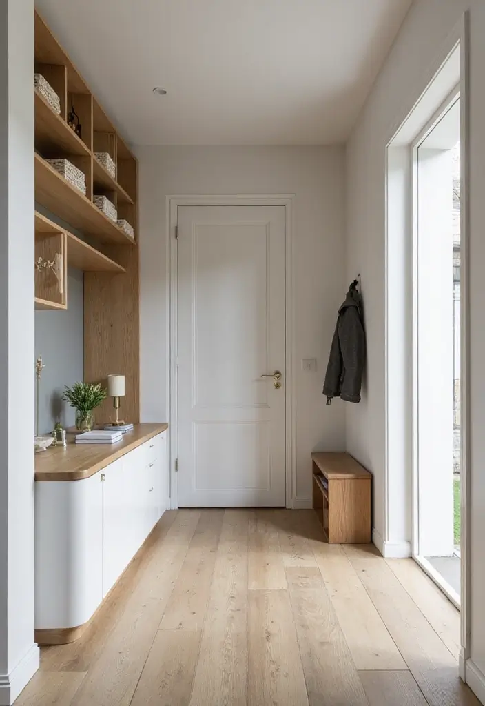 27 One Bedroom Apartment Ideas That Feel Spacious & Modern - 26. Efficient Use of Space in Hallways