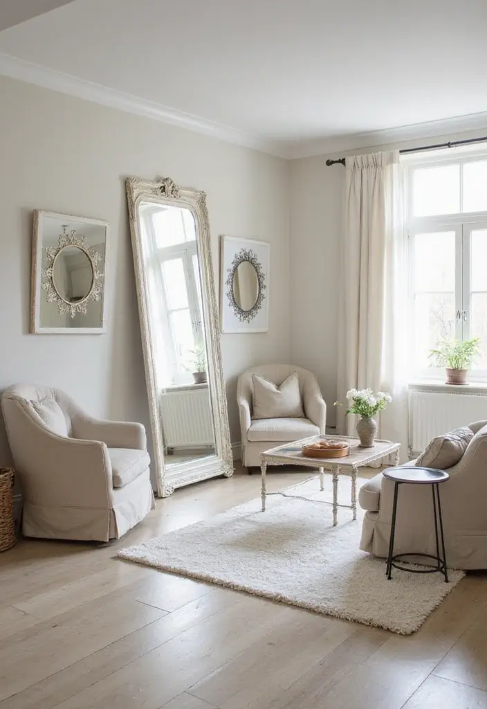 27 One Bedroom Apartment Ideas That Feel Spacious & Modern - 3. Use of Mirrors to Create Depth