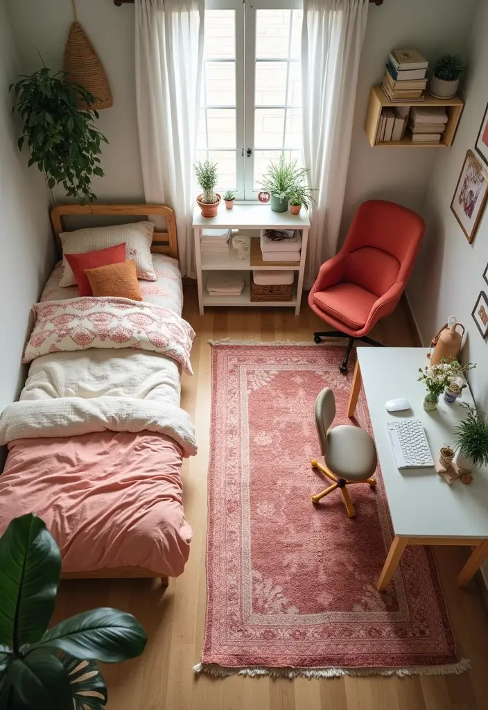 28 Bedroom Ideas for Small Rooms for Teens That Feel Trendy & Fun - 16. Create Zones for Different Activities