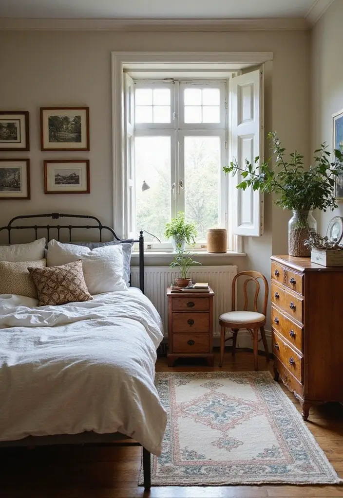 28 Bedroom Ideas for Small Rooms for Teens That Feel Trendy & Fun - 27. Incorporating Vintage Finds
