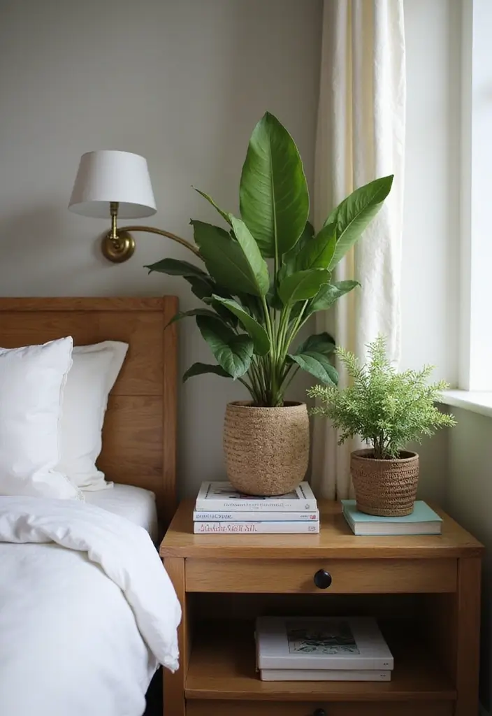 28 Boho Style Bedroom Ideas That Feel Effortless and Free-Spirited - 18. Bedside Plants