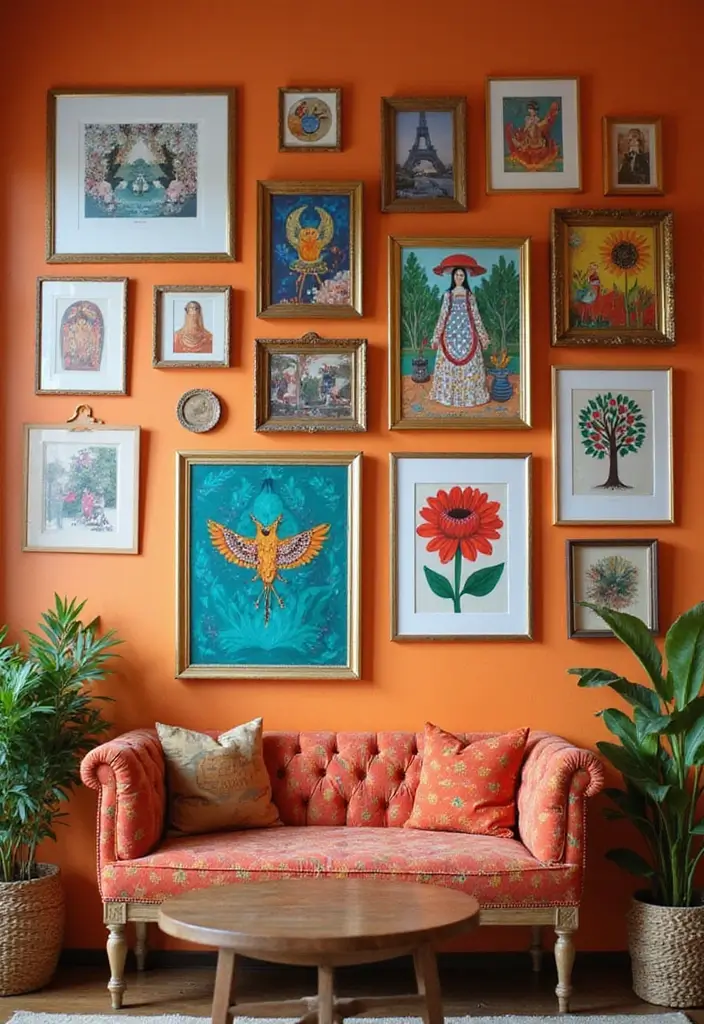 28 Boho Style Bedroom Ideas That Feel Effortless and Free-Spirited - 5. Eclectic Artwork