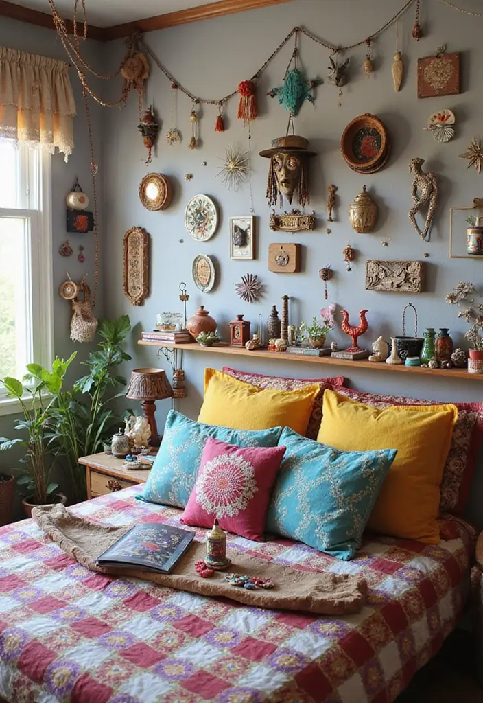28 Boho Style Bedroom Ideas That Feel Effortless and Free-Spirited - 9. Quirky Decor Elements