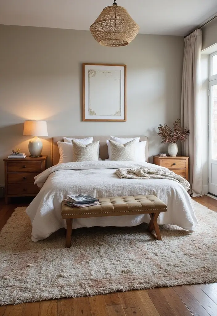 28 Clever 10 x 11 Bedroom Layout Ideas That Maximize Every Inch - 10. Layered Rugs