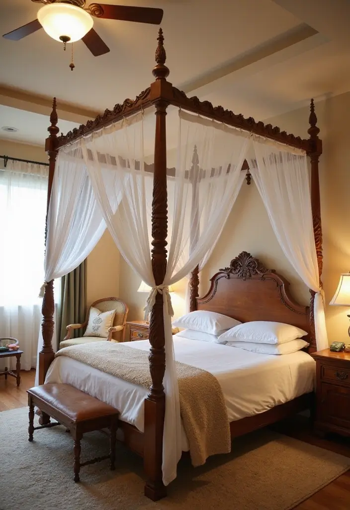 28 Clever 10 x 11 Bedroom Layout Ideas That Maximize Every Inch - 20. Bed Canopies for Cozy Feel