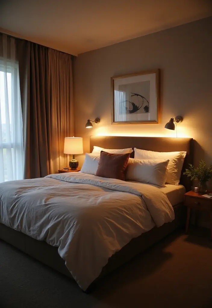 28 Clever 10 x 11 Bedroom Layout Ideas That Maximize Every Inch - 7. Layered Lighting