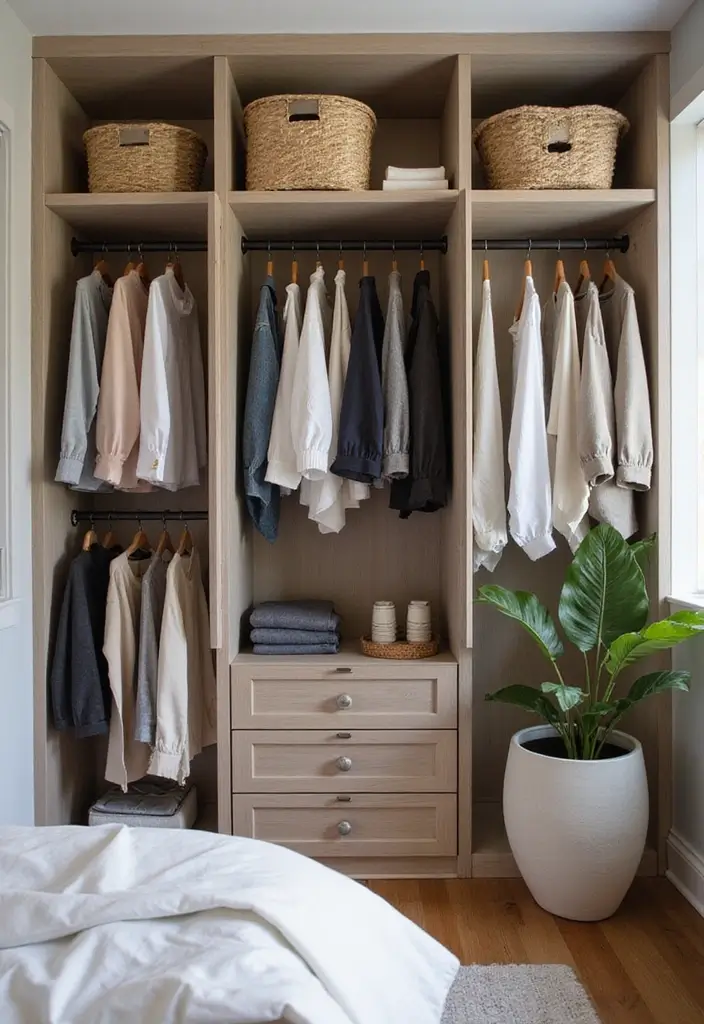 28 Clever 10 x 11 Bedroom Layout Ideas That Maximize Every Inch - 9. Open Closet Systems