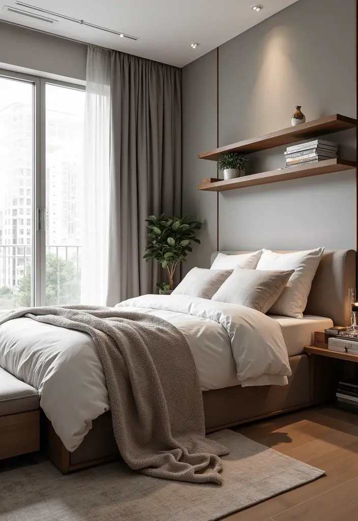 28 Modern Rustic Bedroom Ideas That Combine Comfort and Edge - 14. Sleek Storage Solutions