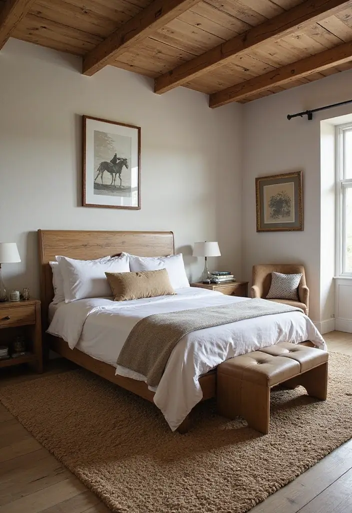 28 Modern Rustic Bedroom Ideas That Combine Comfort and Edge - 18. Focal Point Furniture