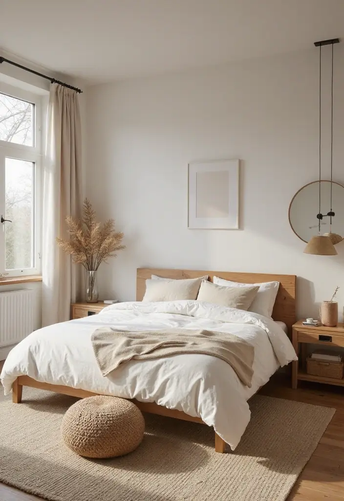 28 Modern Rustic Bedroom Ideas That Combine Comfort and Edge - 22. Minimalist Approach