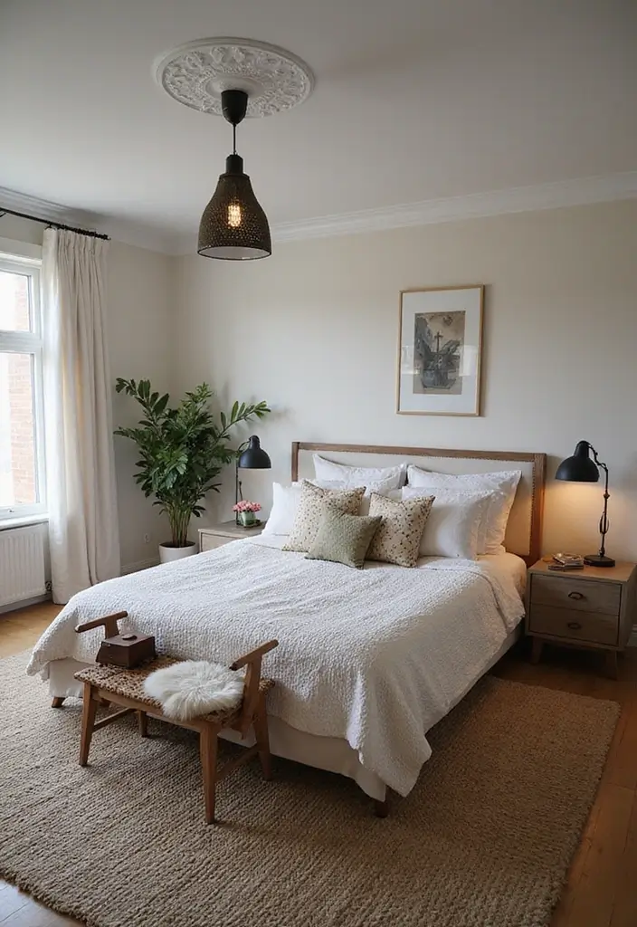 28 Modern Rustic Bedroom Ideas That Combine Comfort and Edge - 24. Eclectic Mix