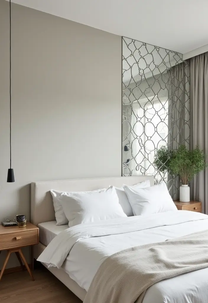 28 Small Bedroom Mirror Ideas That Make Rooms Look Bigger - 11. Mirror Tiles